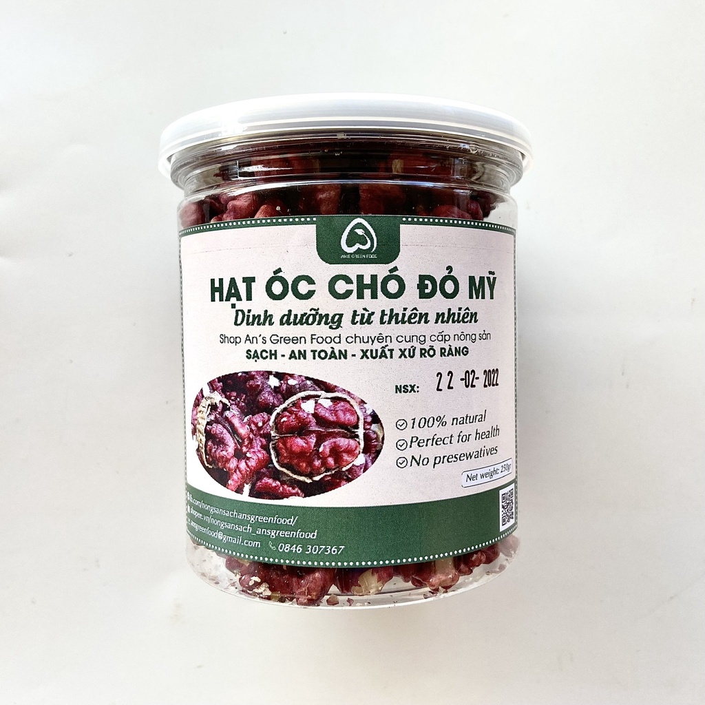 Nhân Quả Óc Chó Đỏ Hartley Mỹ (250g)