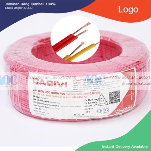 Dây điện đôi mềm 2×05mm2, vcmd 2×05, cadivi - cuộn 100m