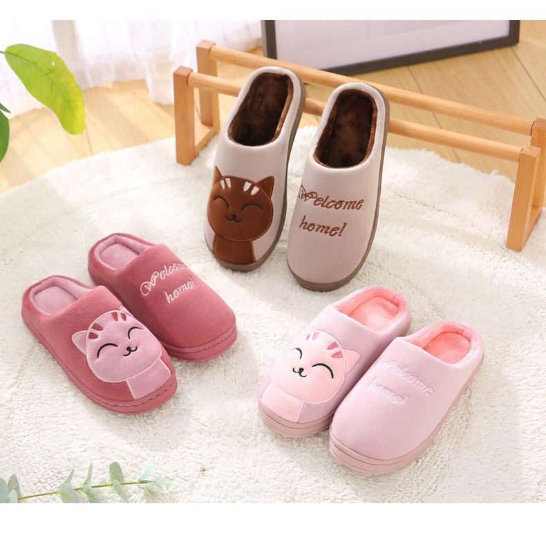 Dép Bông Ulzang Caityn Hình Mèo Dễ Thương Cực Êm Đế Nhựa Dẻo Được Khâu Rất Chắc Chắn DP97