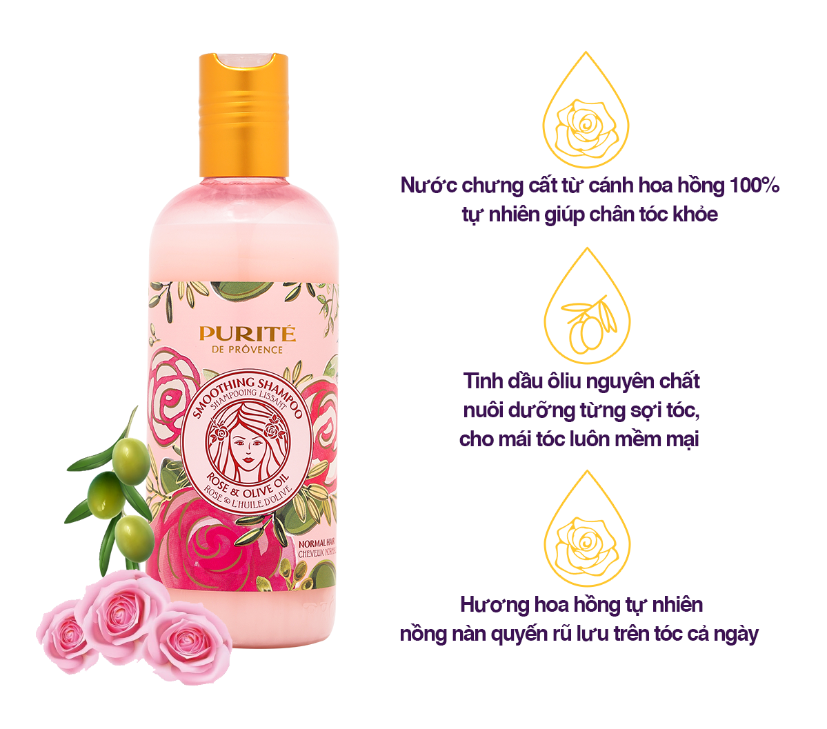 Dầu Gội Purité Hoa Hồng & Ôliu 250ml_HT