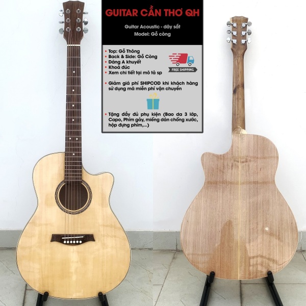 💥 Đàn Guitar Acoustic gỗ Còng nguyên tấm | có ty chỉnh cong cần | BH 12 tháng 💥