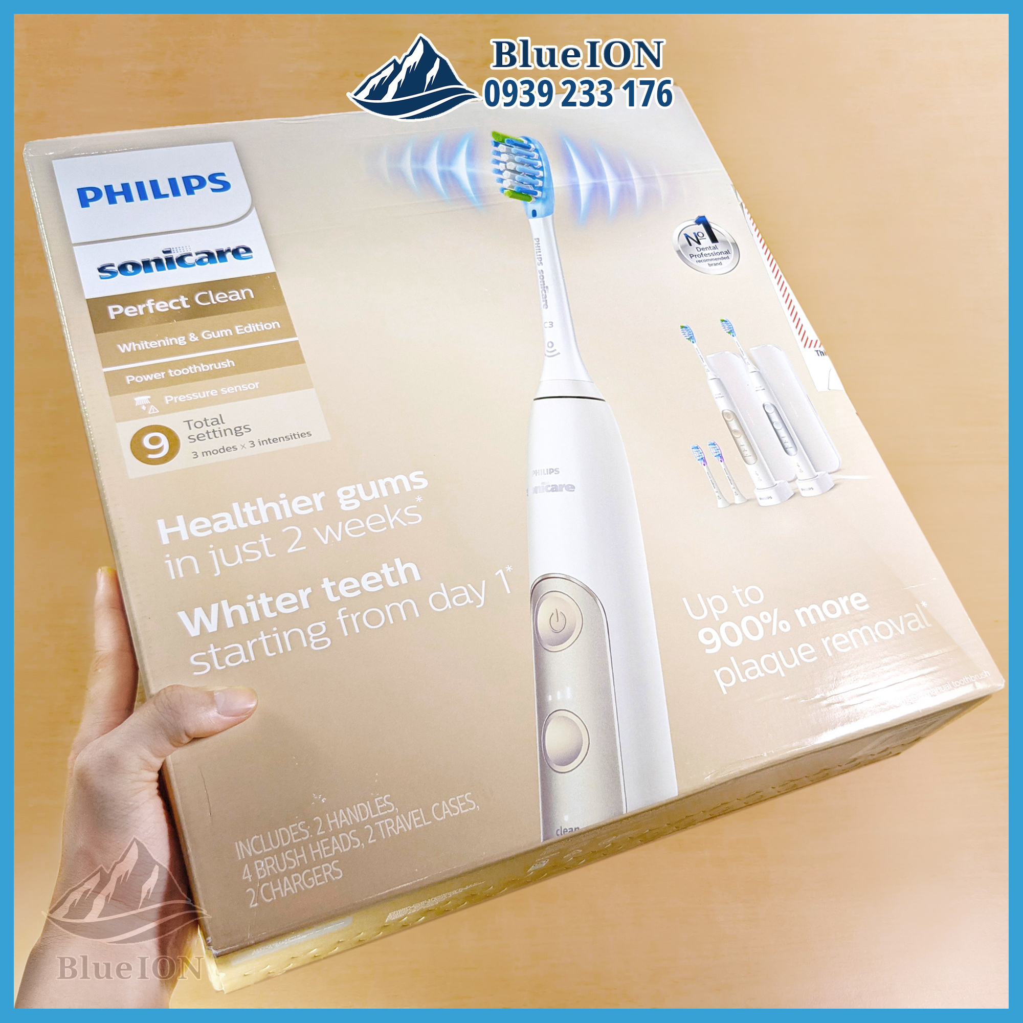[HCM]Bộ đôi 2 bàn chải điện Philips Sonicare Perfect Clean (hàng Mỹ)