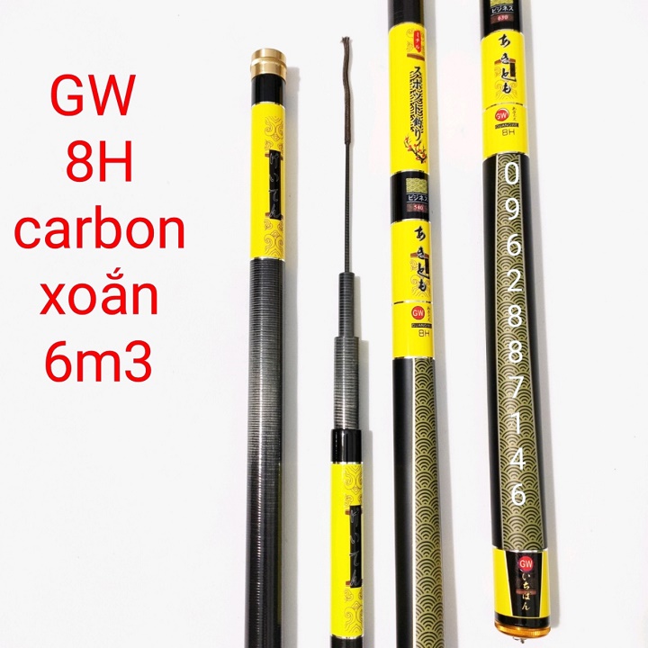 cần câu tay cao cấp 4m5 5h tặng nhẫn tặng ngọn catbon xoắn