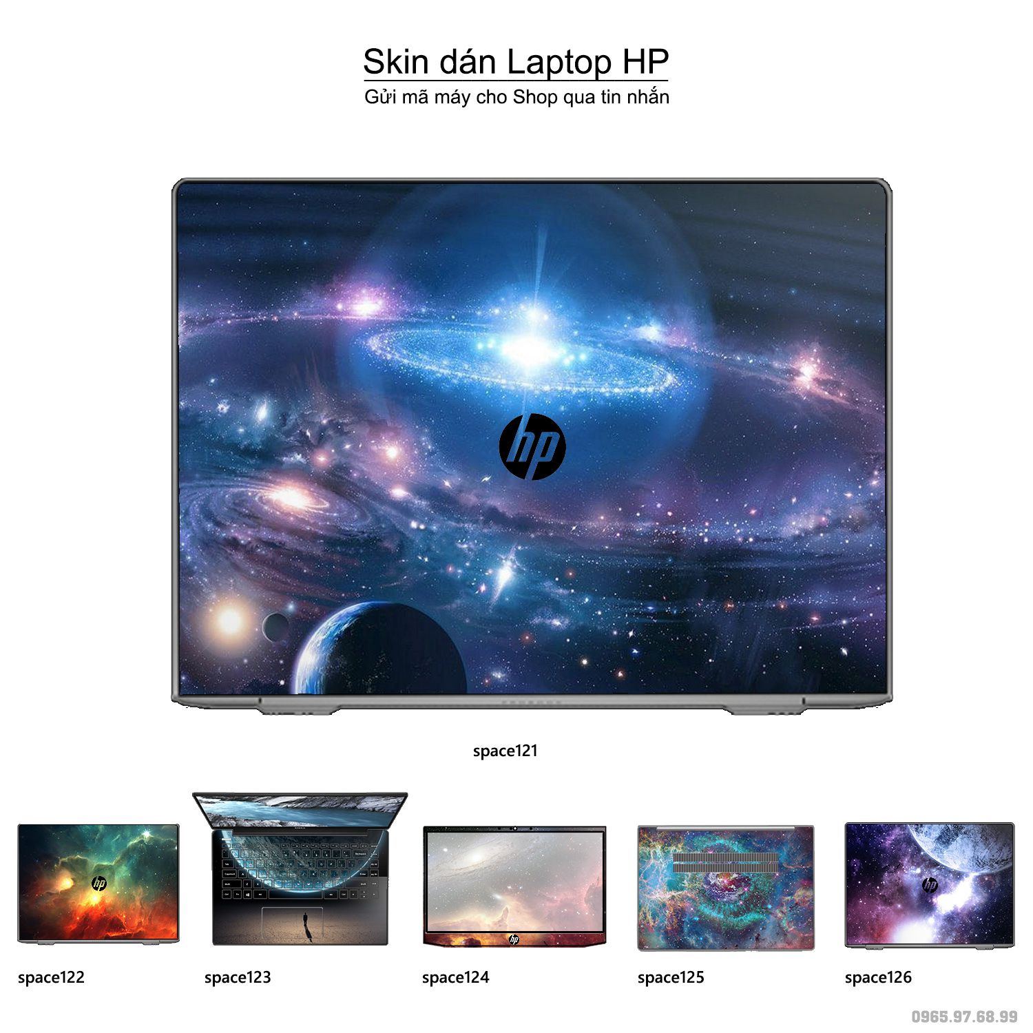 Decal Skin dán Laptop HP mẫu không gian (inbox mã máy cho shop)