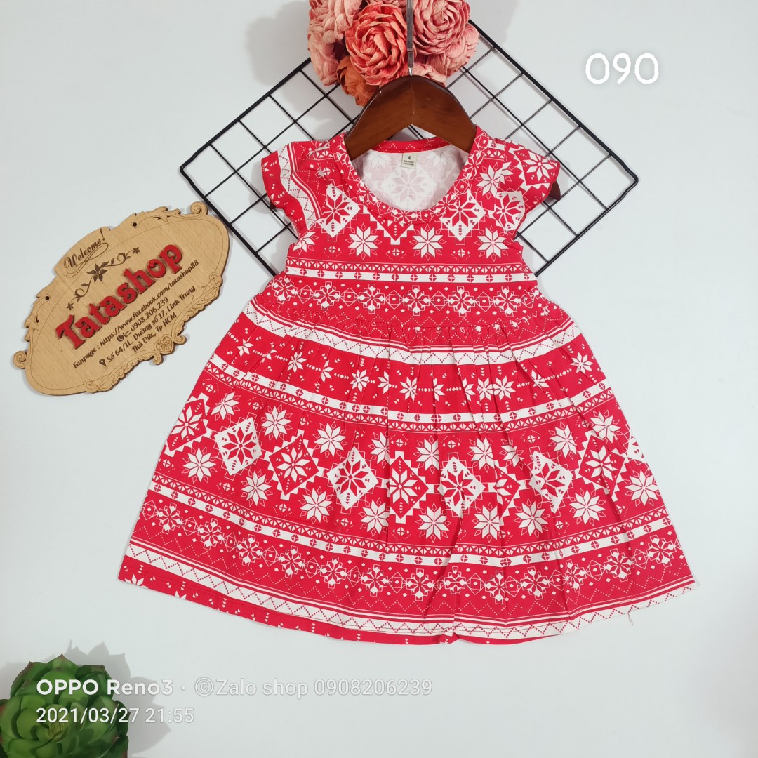 [HCM]Váy bé gái mặc nhà cotton mát 090