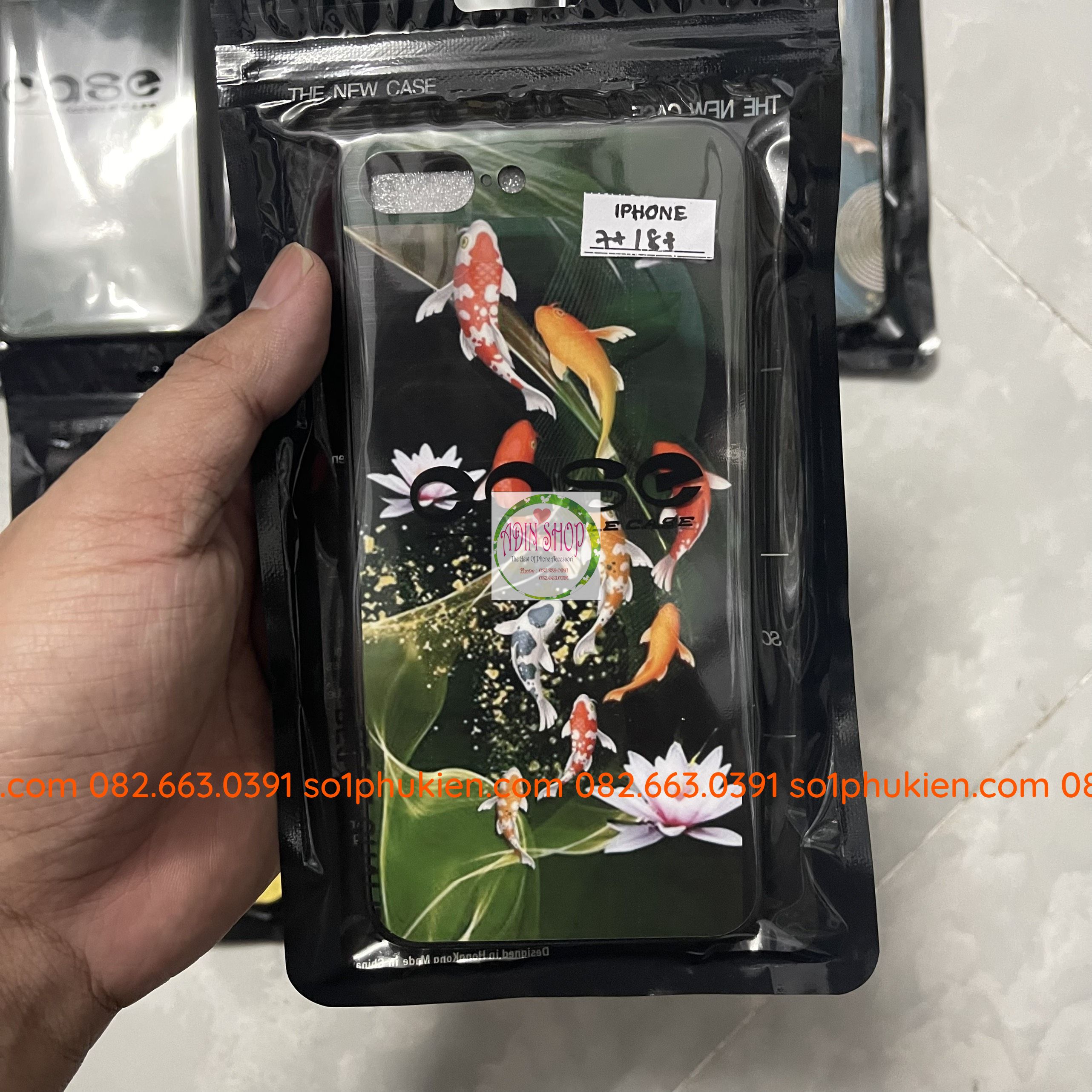 [HCM]Ốp lưng kính IPhone 7 plus/ 8 plus hình cá koi đẹp