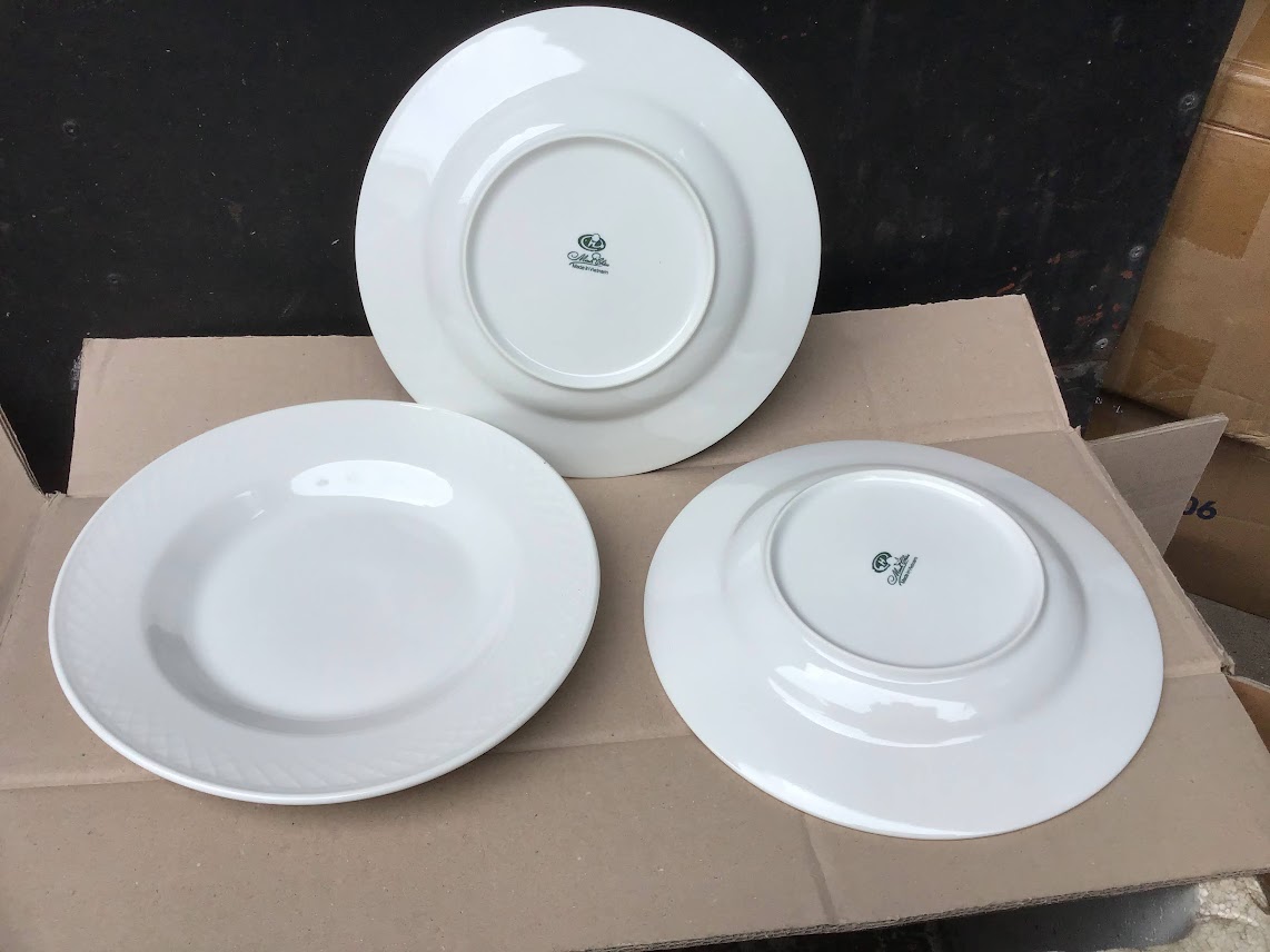 Combo 3 dĩa sứ cao cấp sâu lòng gân 9inch (22.5cm)