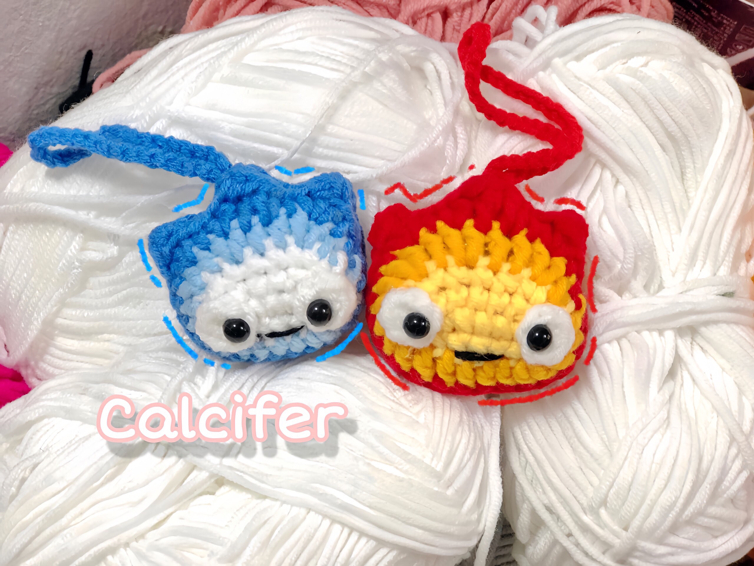 BỘ ĐÔI MÓC KHÓA CALCIFER BẰNG LEN HANDMADE