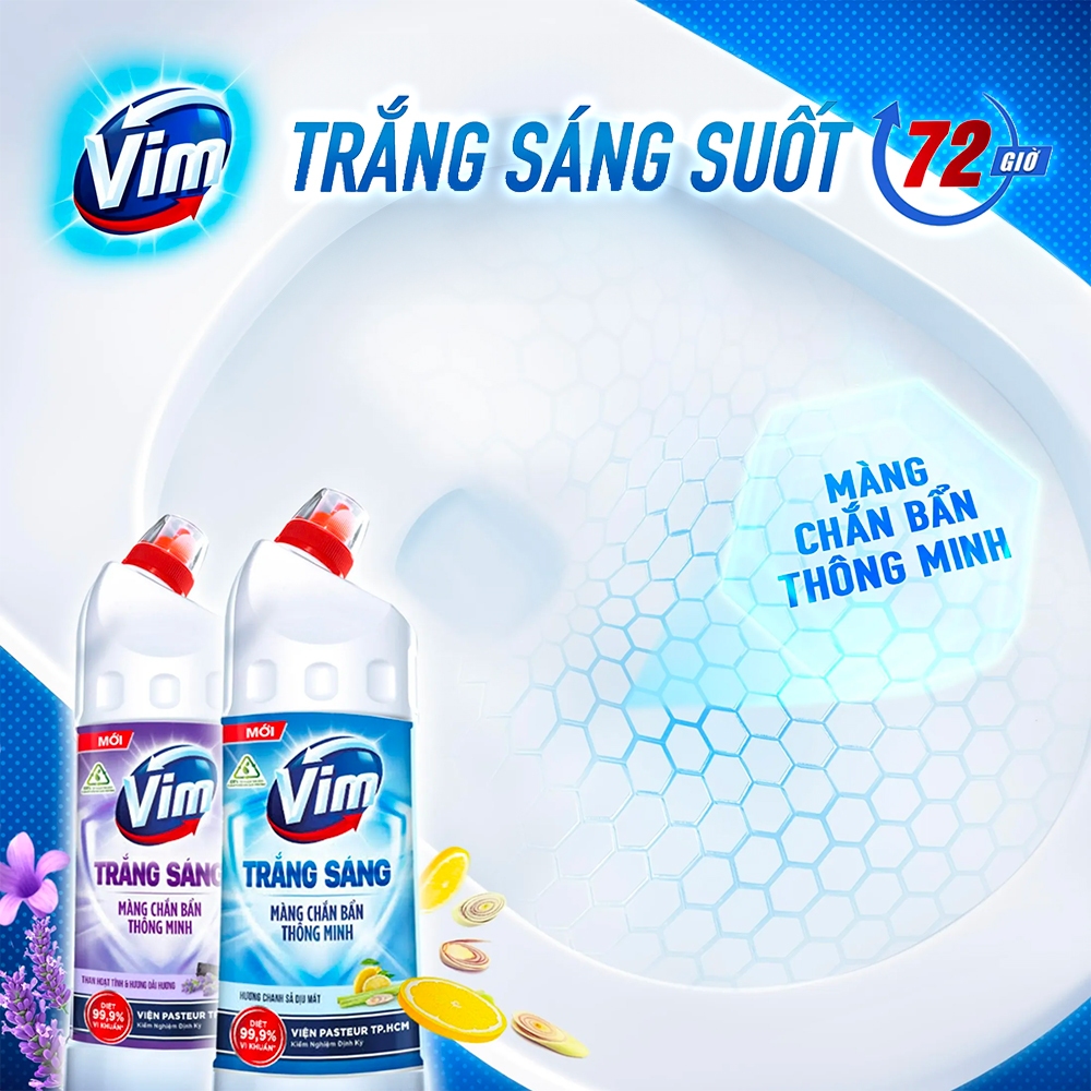 Gel tẩy rửa Vim trắng sáng 425ml