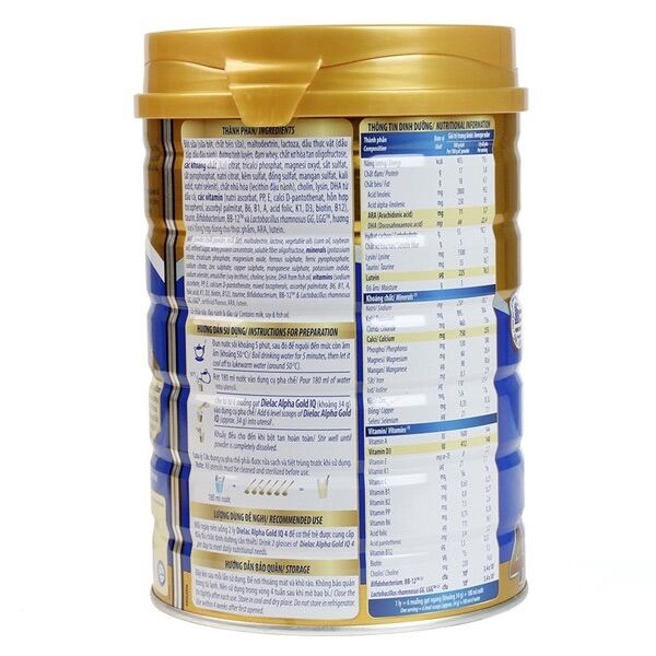 [Hoàn tiền 12%] Sữa Bột Dielac Alpha gold IQ 4 900g