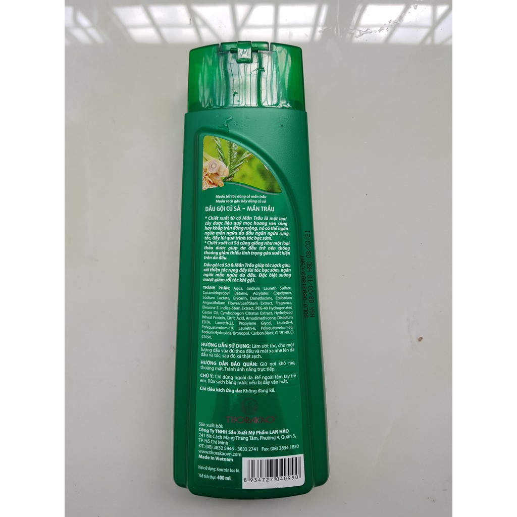 dầu gội Thorakao Củ Sả Mần Trầu  400ml