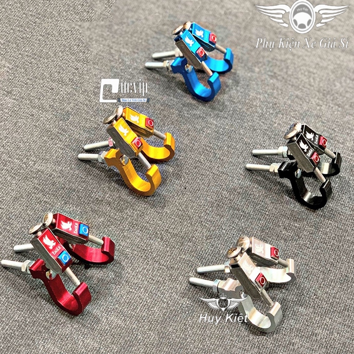 Bộ 2 Móc Treo Đồ Xe Máy Nhôm Màu Có Nút Bấm MS1747