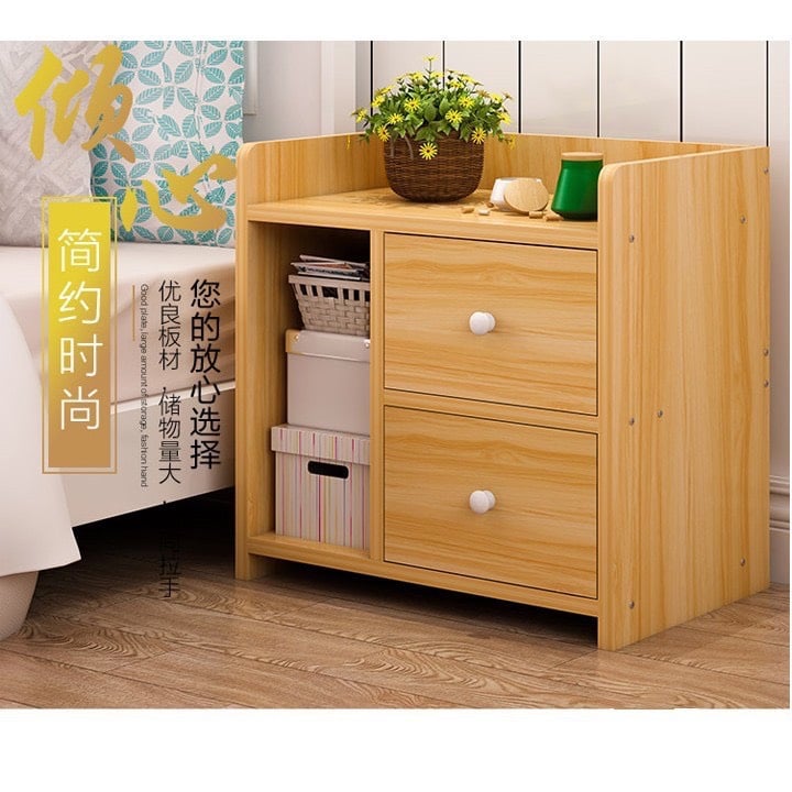 Tủ gỗ đầu giường có ngăn kéo- Làm bằng gỗ