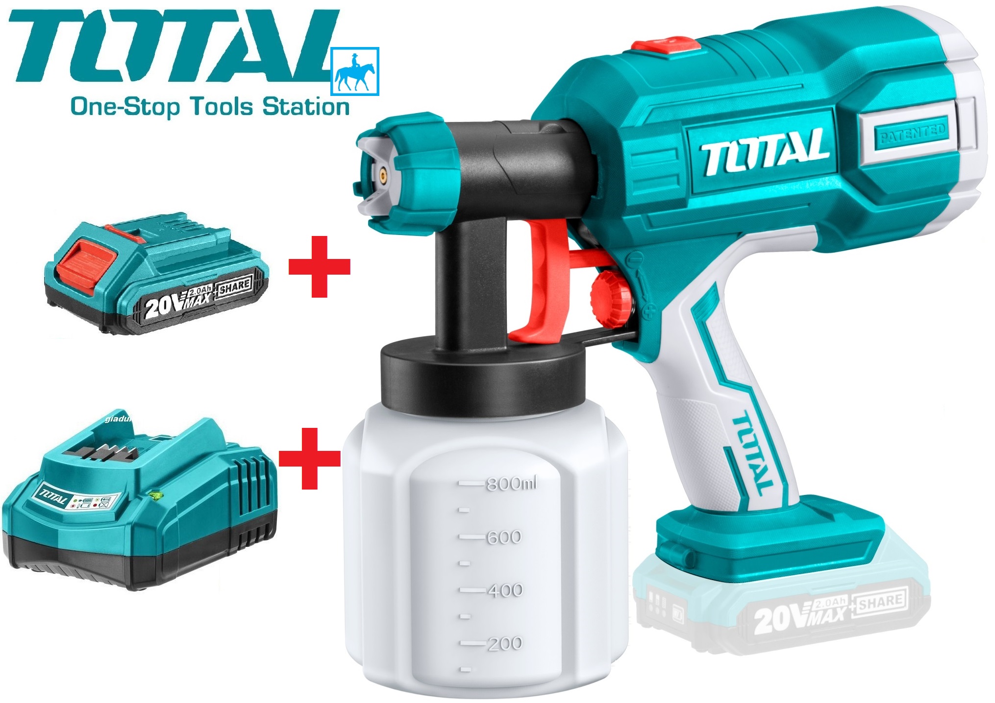 Dụng Cụ Phun Sơn Máy phun sơn Dùng Pin 20V TOTAL TSGLI2001 TSGLI20406 TSGLI20406