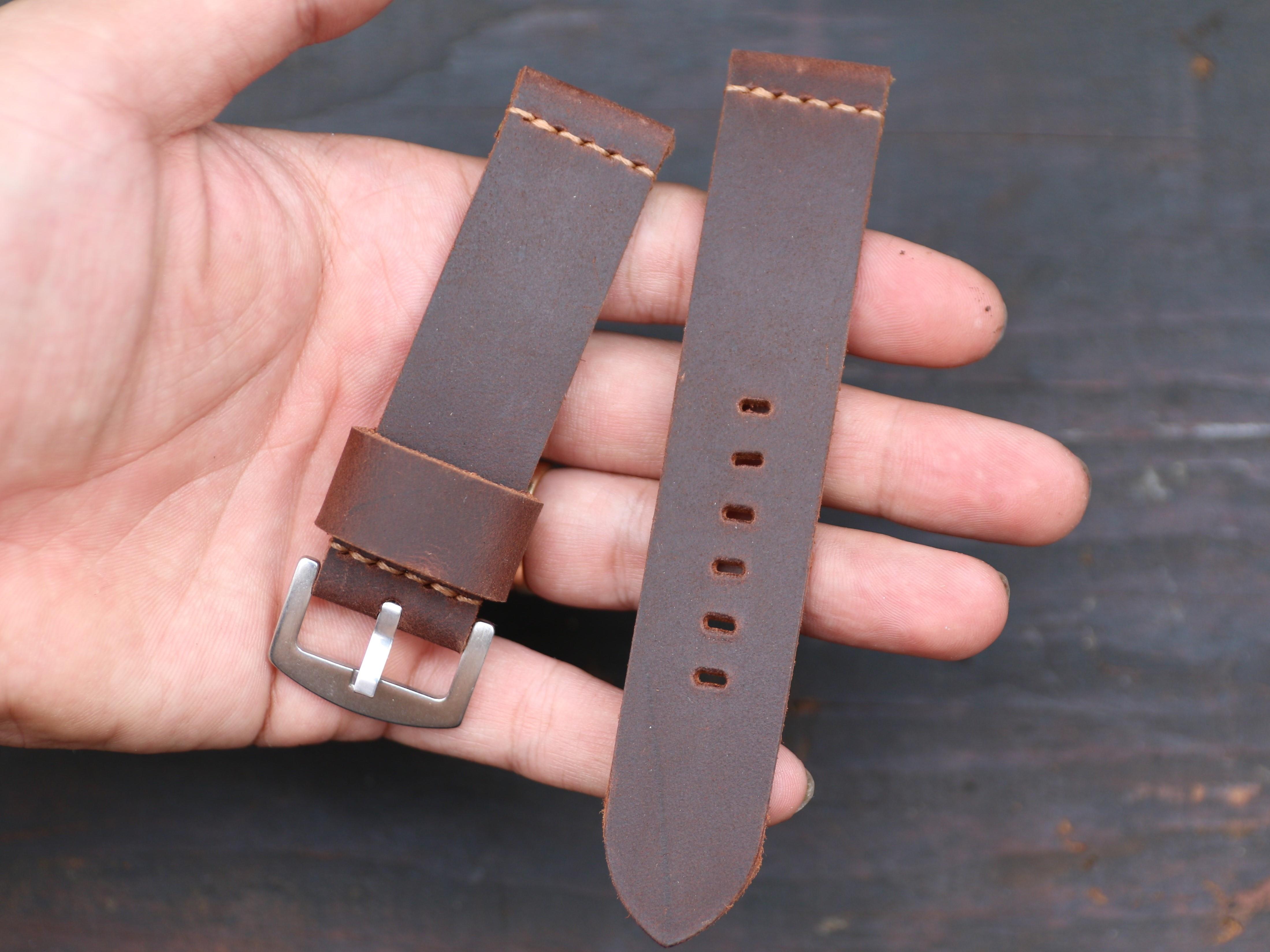 Dây đồng hồ da bò sáp cực bụi V2