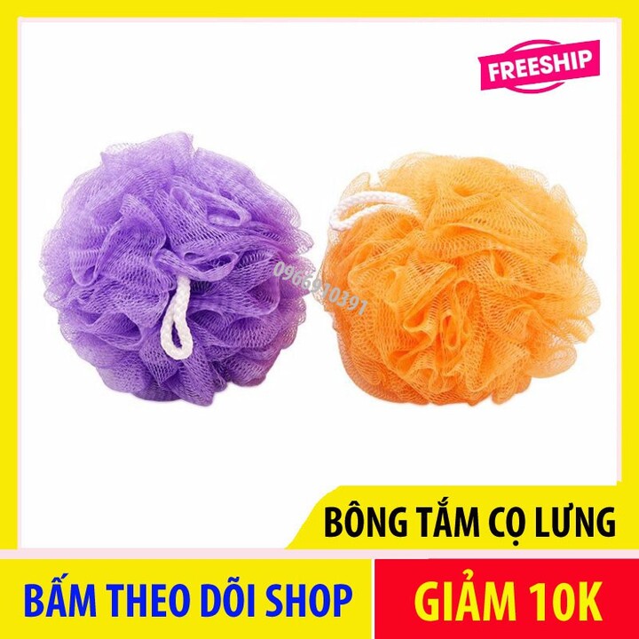 Bông tắm tròn size 10*10cm mềm mịn  có ảnh thật