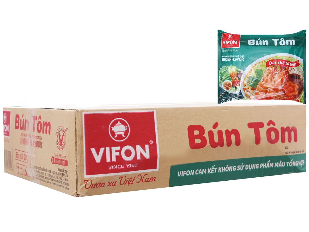Thùng 30 gói bún tôm Vifon gói 65g
