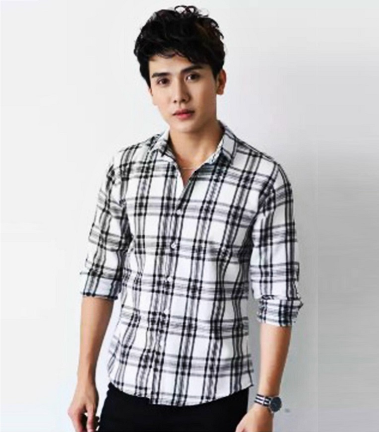 ÁO SƠ MI HÀN QUỐC IN LOGO ECKO(MÀU TRẮNG)