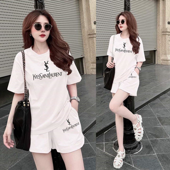 BỘ SHORT COTTON YSL LOGO THÊU CAO CẤP