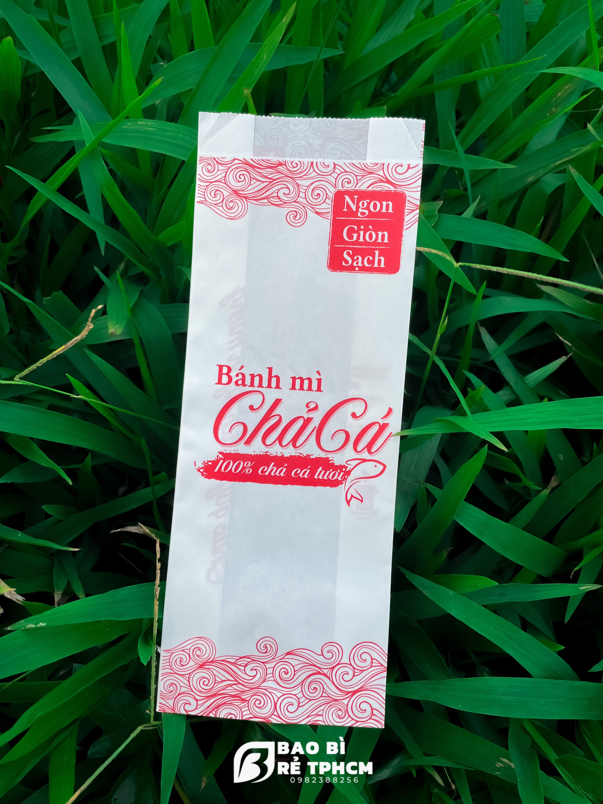 Túi Đựng Bánh Mì Chả Cá Trắng Đỏ 1000 Túi