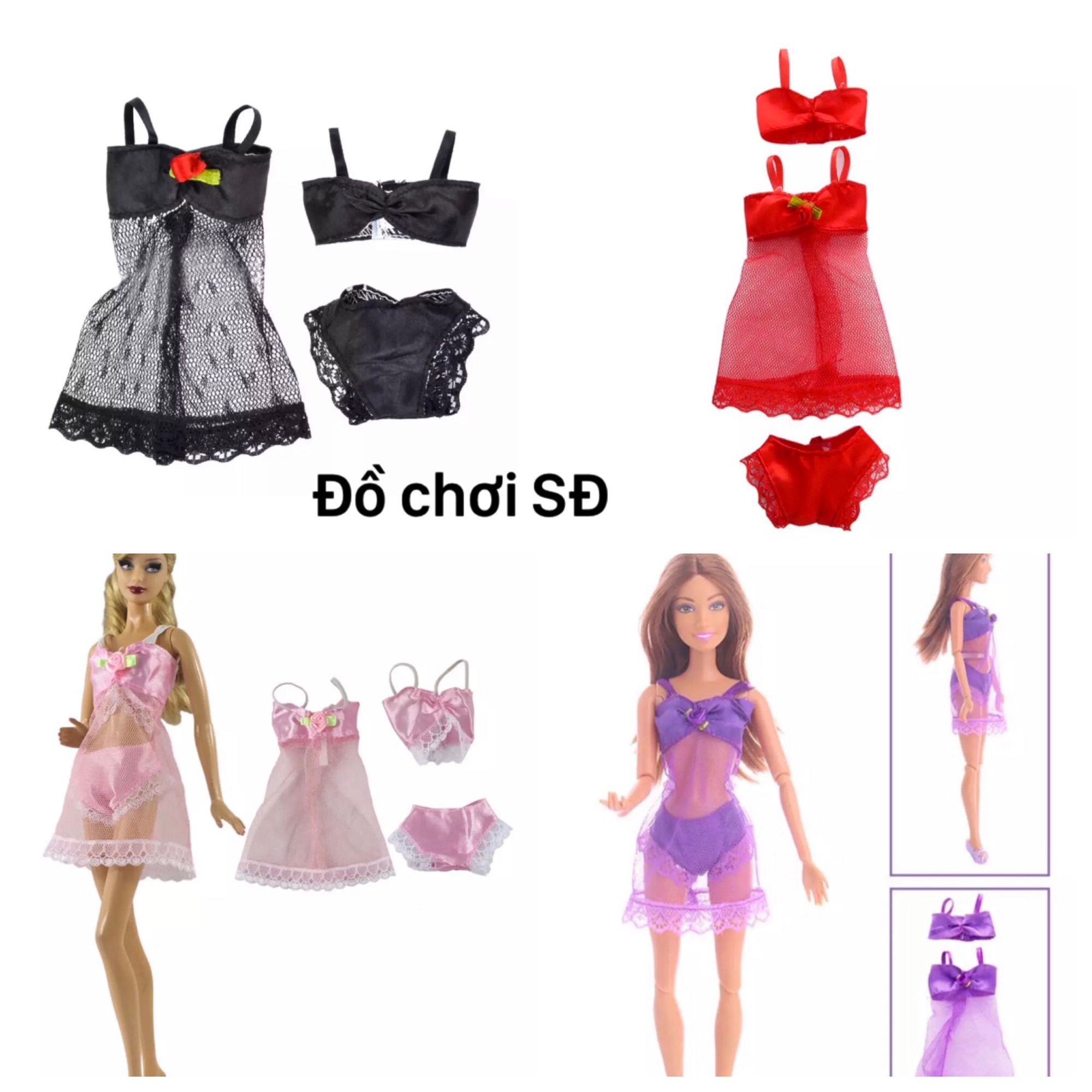Áo ngủ búp bê - combo 4 bộ
