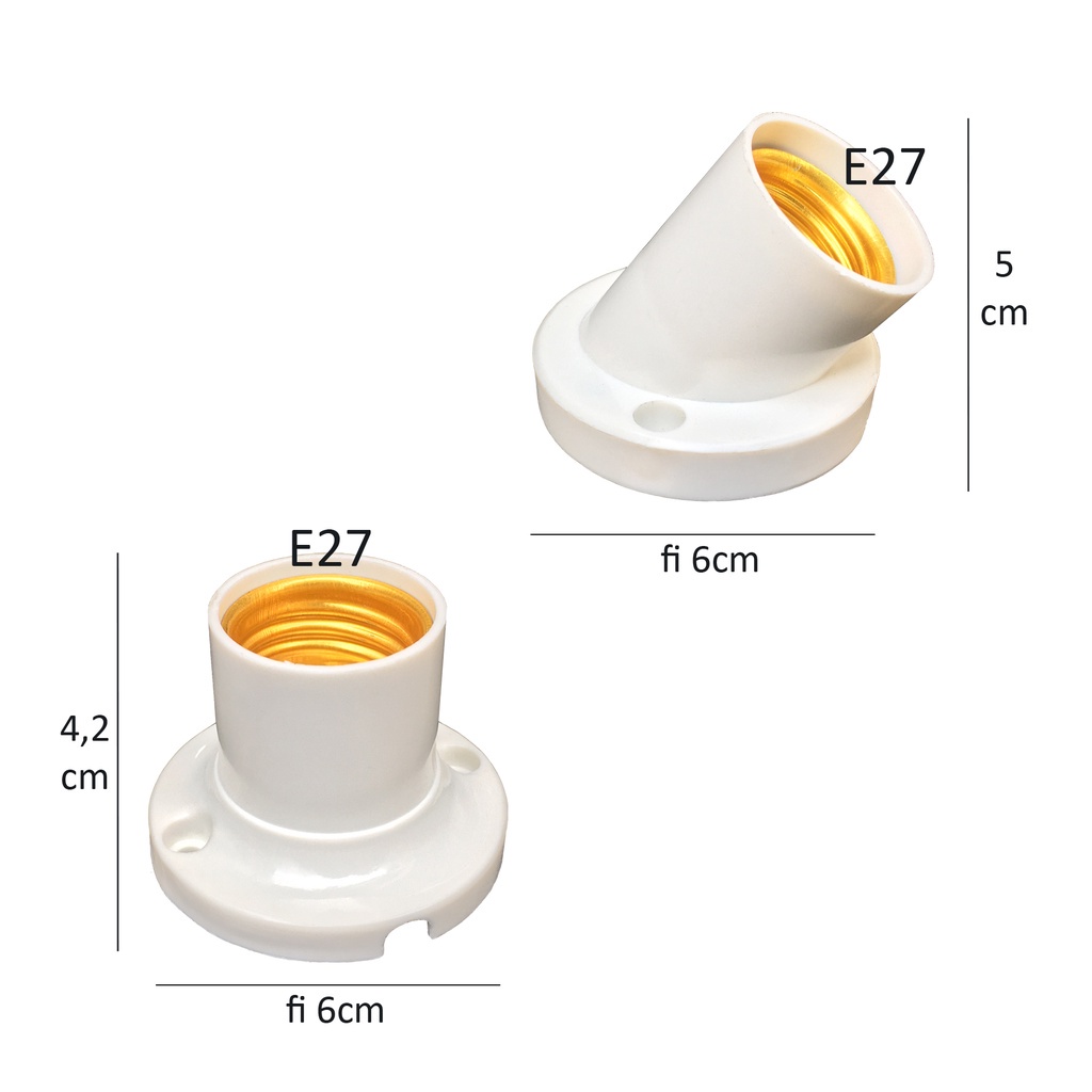 Eyeless lamp mount ốp wall ceiling E27 angling 45 Độ or square straight 90 Độ tail spin fi 27mm