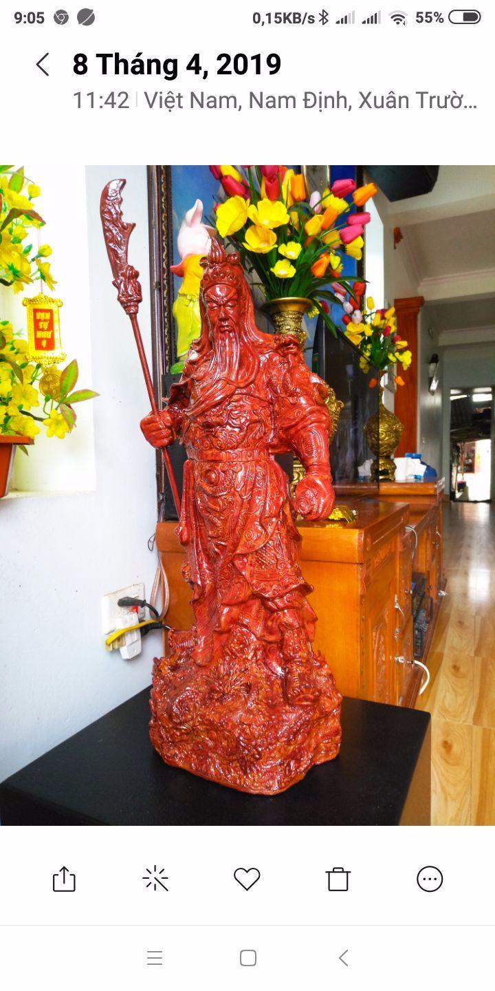 Tượng quan công đứng cao 68cm