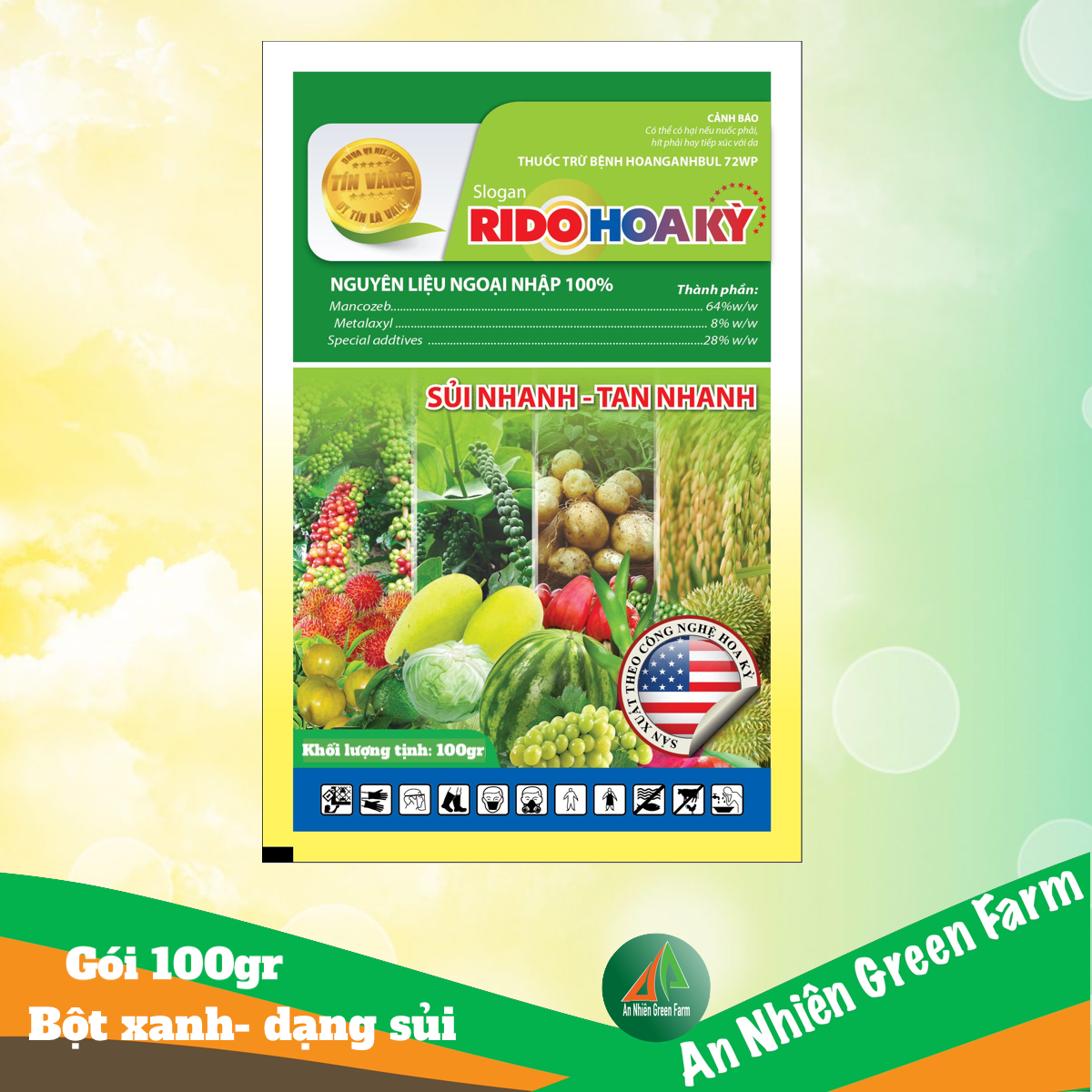 [100gr] RIDO HOA KỲ  SỦI XANH