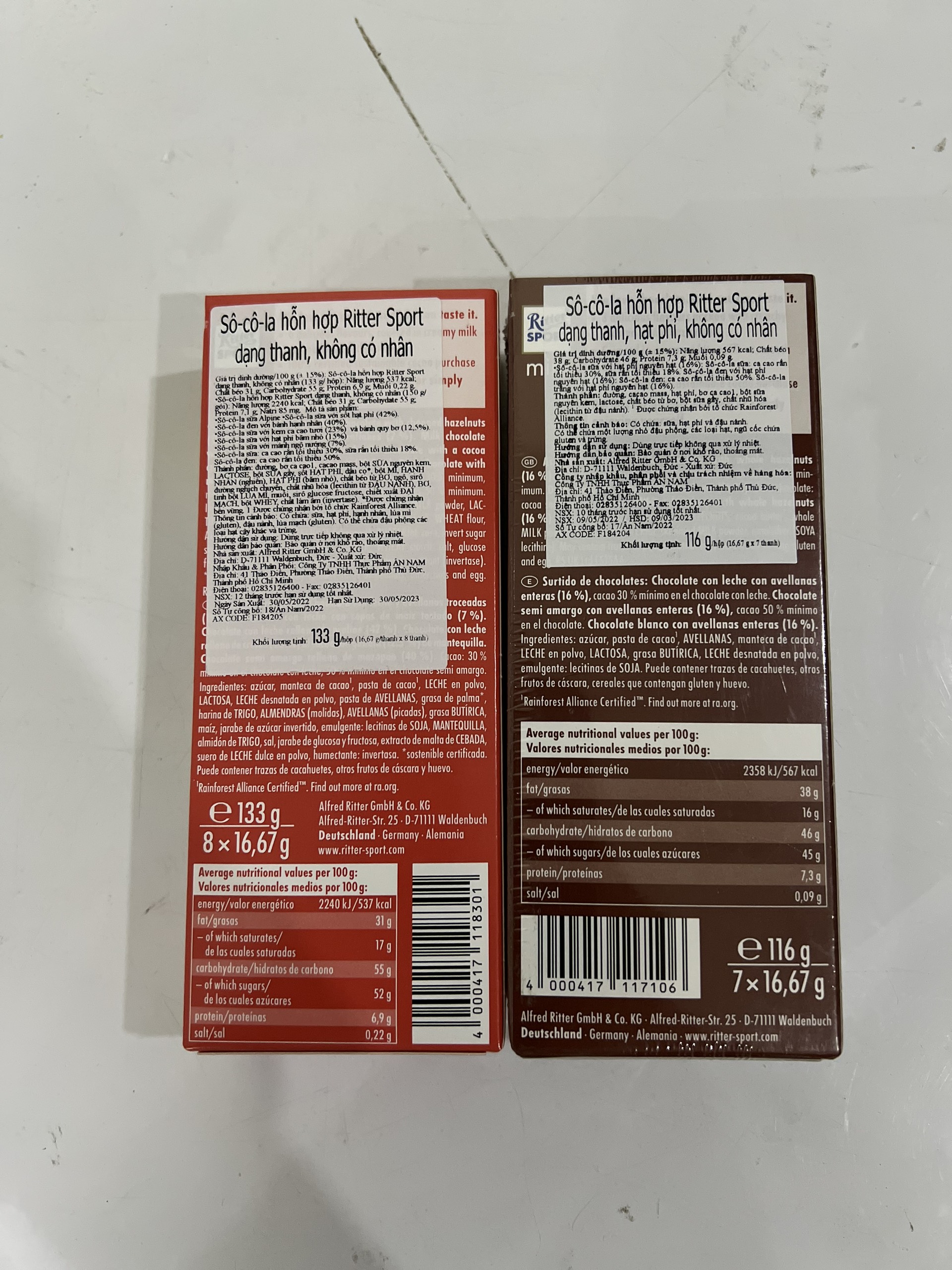 Sô cô la Ritter Sport Mix Mini Tower Chocolate 133g, Nut Selection