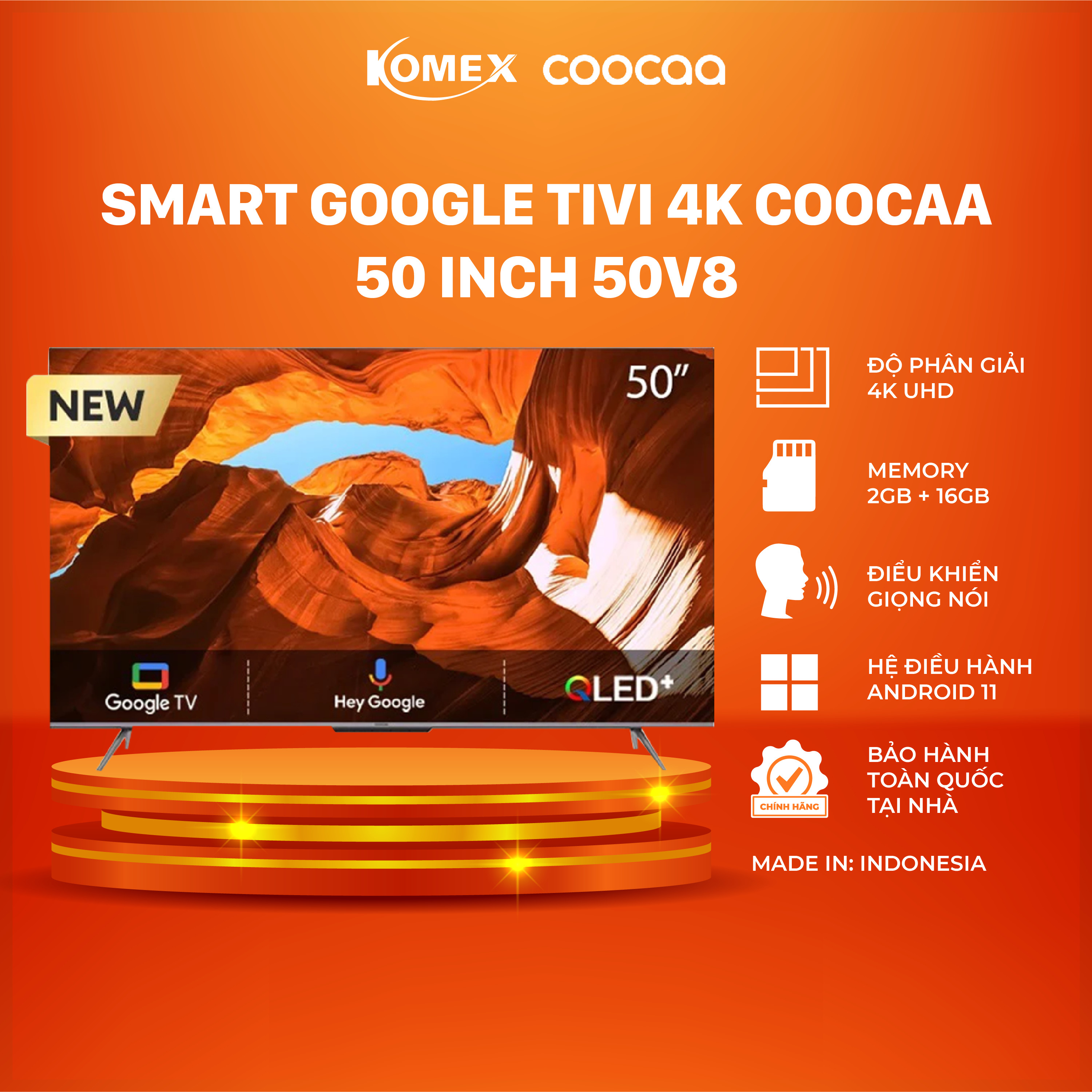 Google tivi coocaa 50v8 4k 50 inch mixasale