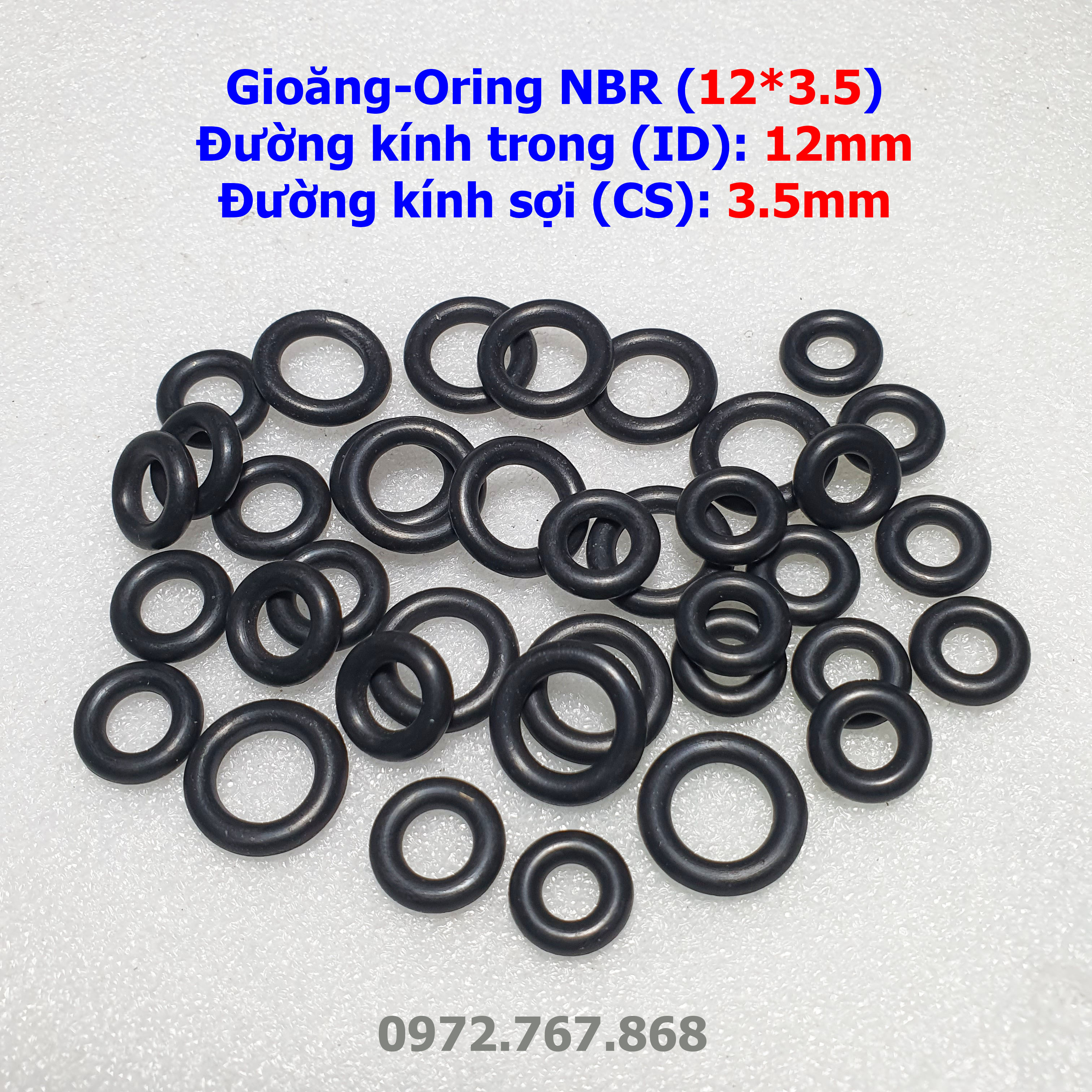 Gioăng cao su tròn 12*3.5mm