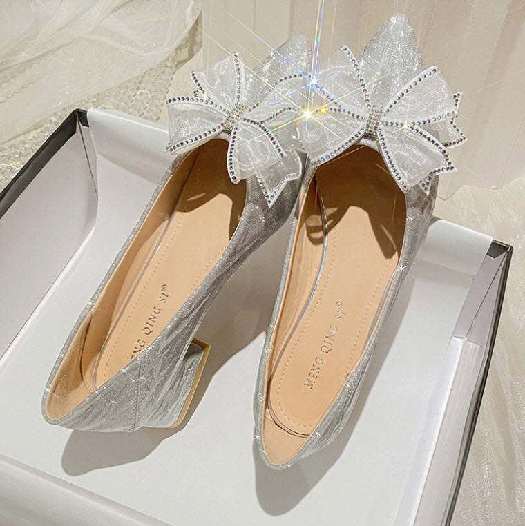 Giày Gót Vuông Đính Nơ Big Size _ HÀNG CÓ SẴN (size 40➡️43)