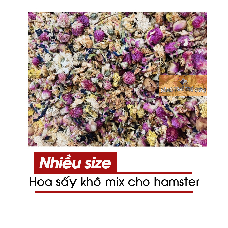 Hoa Sấy Khô Cho Hamster Mix Đậu biếc, Mẫu đơn, Bách hợp, Cúc, Hoa Hồng,