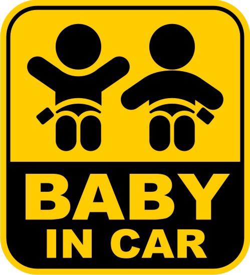 HCMDecal Baby in Car dán xe hơi 12x12cm