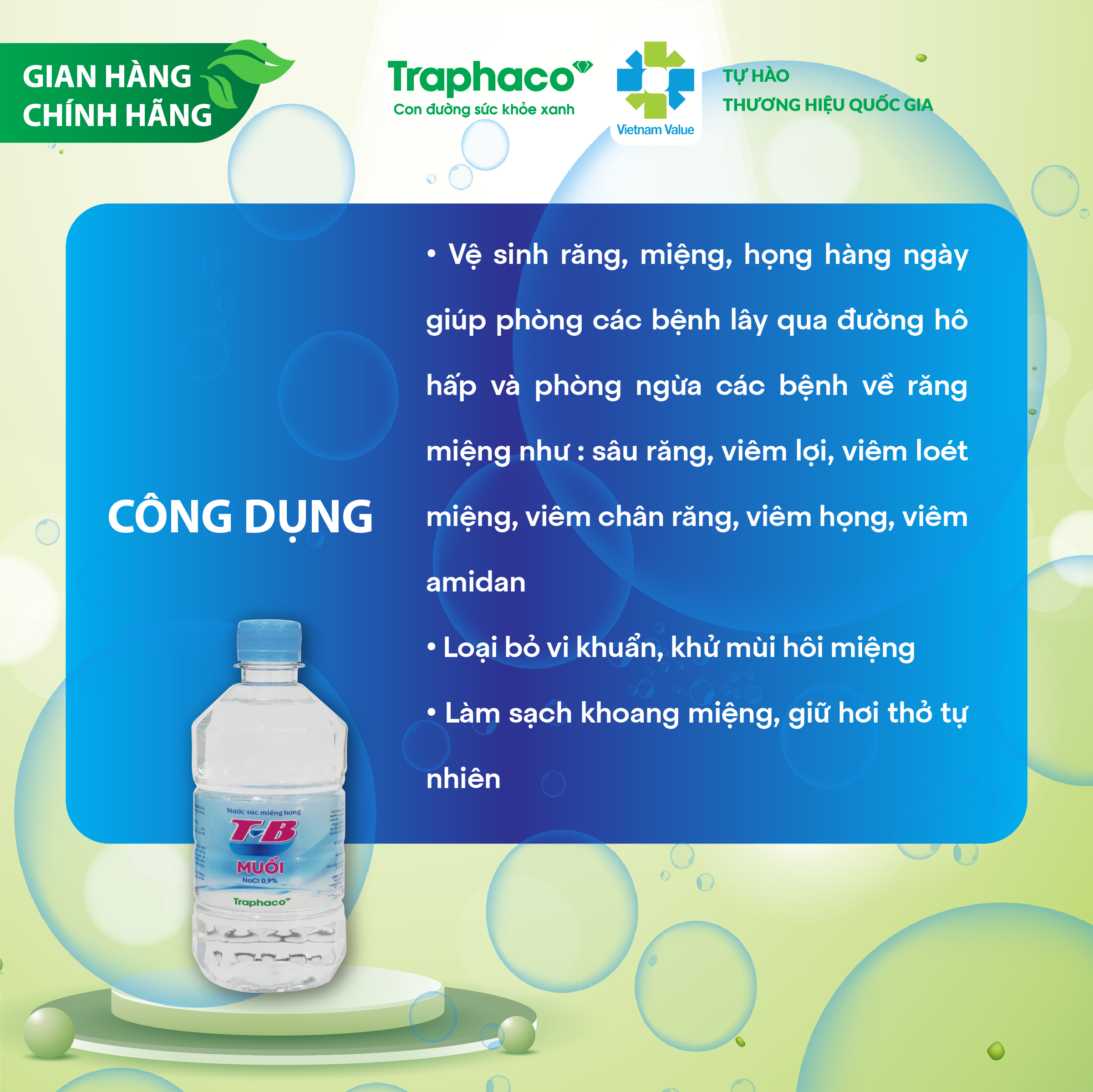 NƯỚC SÚC MIỆNG TB MUỐI - COMBO 5 CHAI