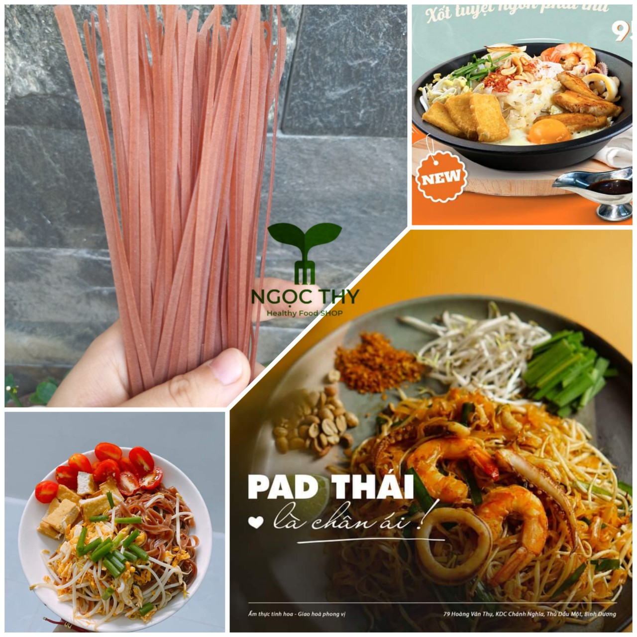 NT Food Pad Thái gạo lứt, phở sợi thẳng đặc biệt dai làm phở xào trộn