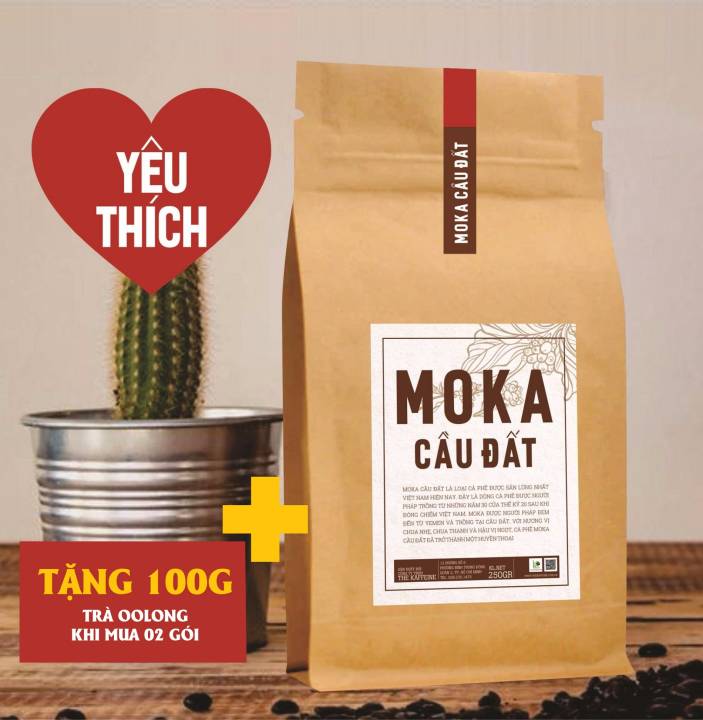 Cà phê MOKA Cầu Đất Huyền Thoại Rang Xay Nguyên Chất 250g – Tặng 100g trà Olong khi mua 02 gói cafe – The Kaffeine Coffee – The Kaffeine – top1shop