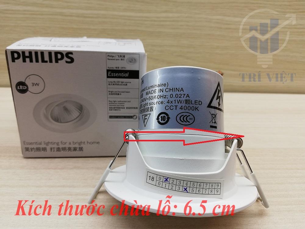 [HCM]COMBO 12 CÂY ĐÈN LED ÂM TRẦN PHILIPS 3W – ĐÈN CHIẾU ĐIỂM