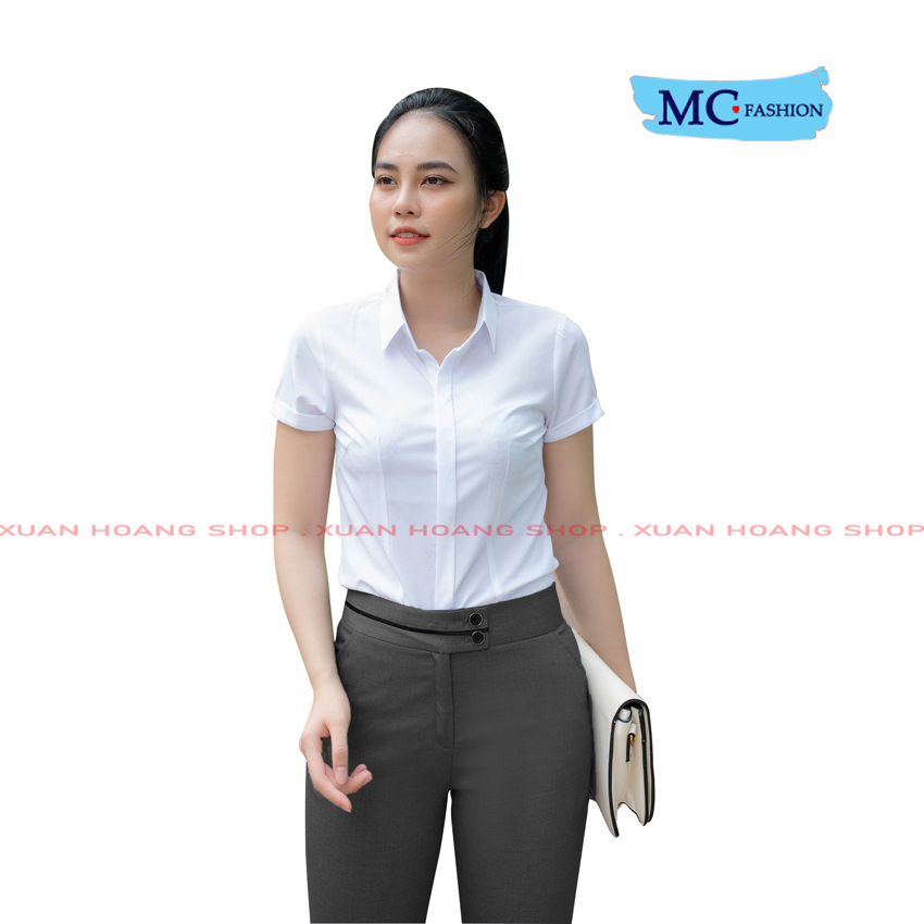 Áo Sơ Mi Trắng Nữ Đẹp Công Sở, Tay Ngắn, Lỡ, Dài Tay Cộc Mc Fashion, Size Đủ, Chất Liệu Vải Co Giãn Nhẹ, Mát A0068