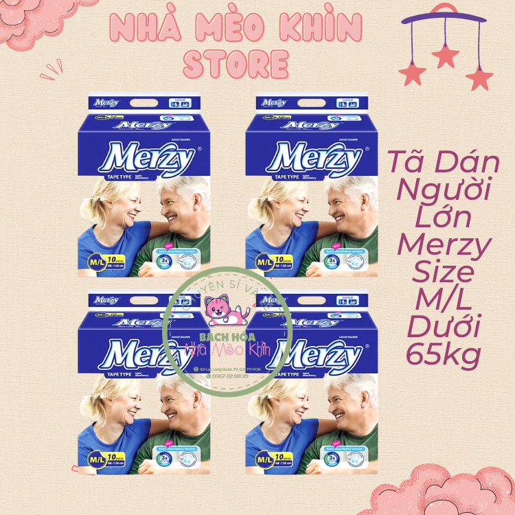 Tã Dán Người lớn Merzy Zize M/L gói 10 Miếng