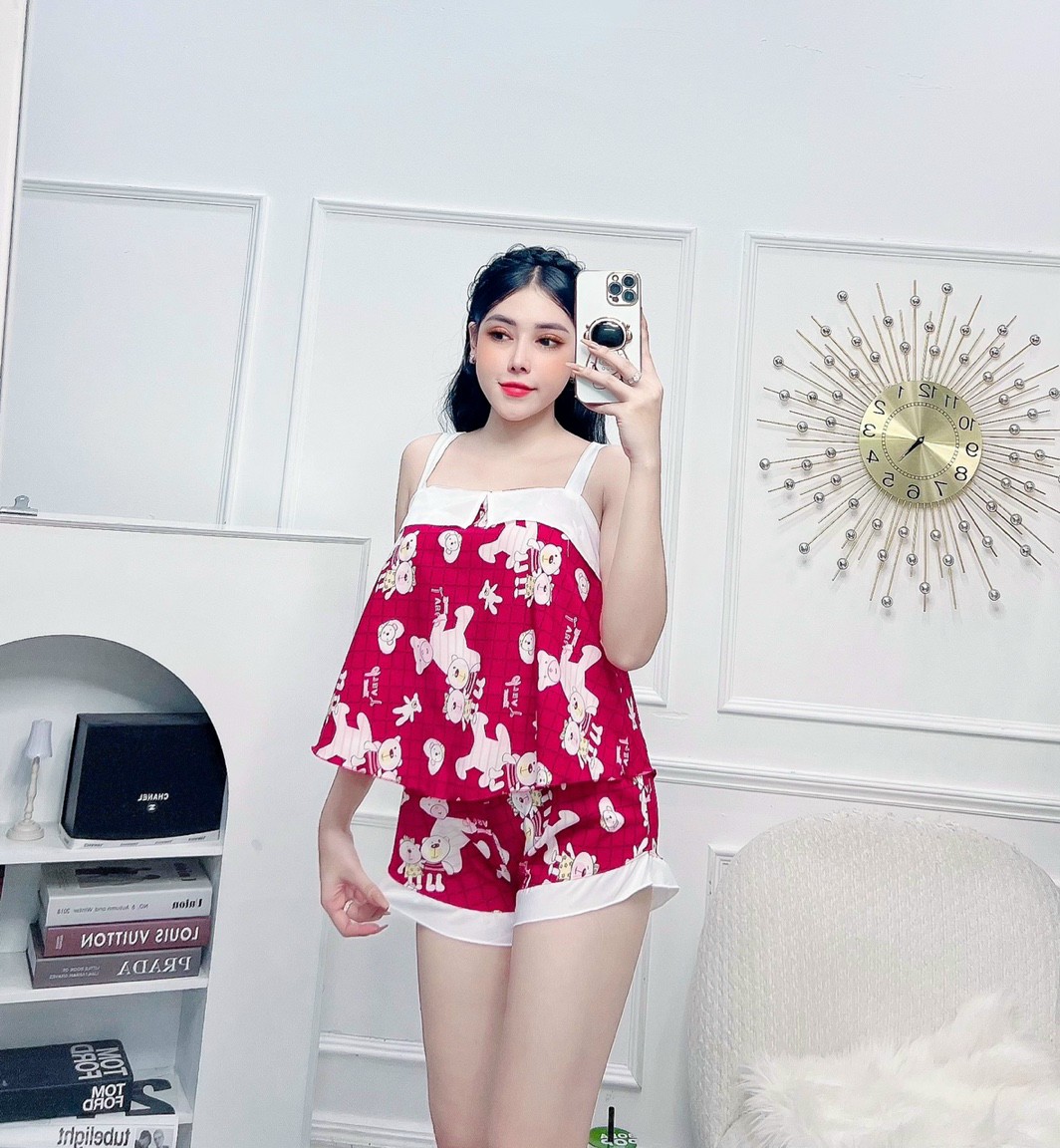 Đồ bộ mặc nhà kate lụa đùi dễ thương 473