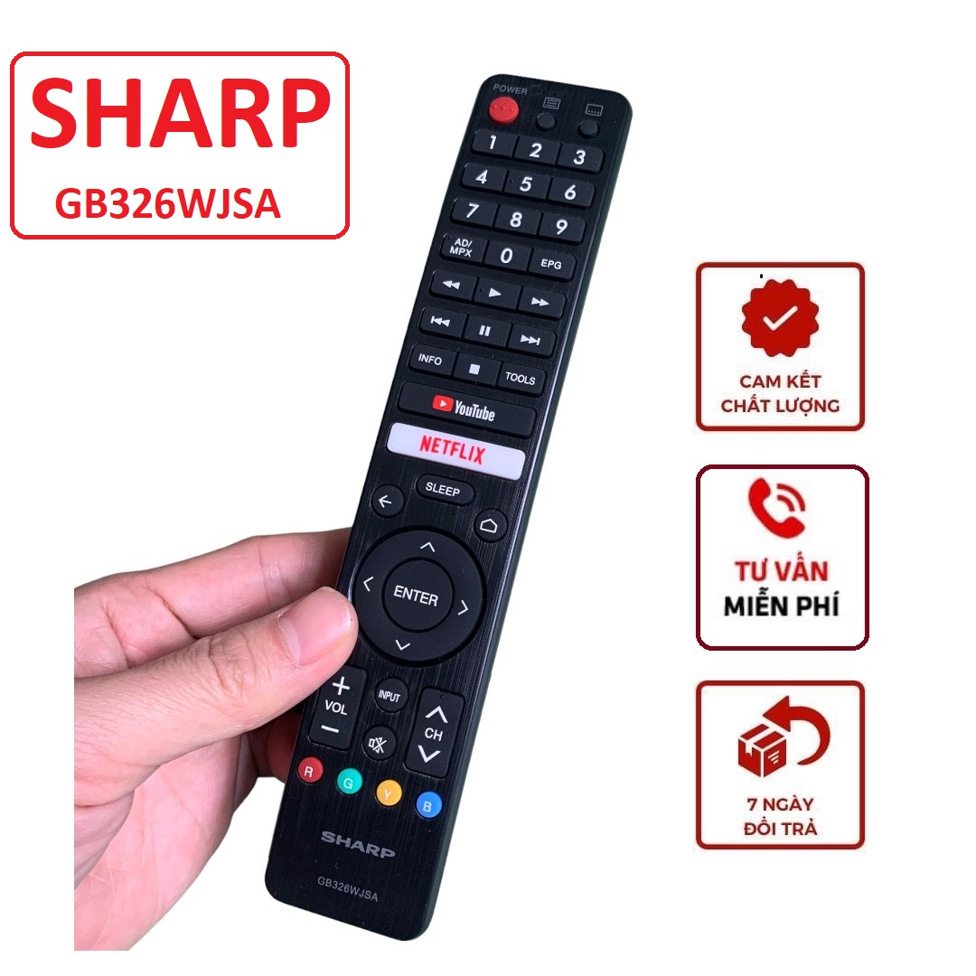 Sharp TV remote control gb326wjsa no voice remote Sharp TV smart-100% brand new with battery free wax TV clip