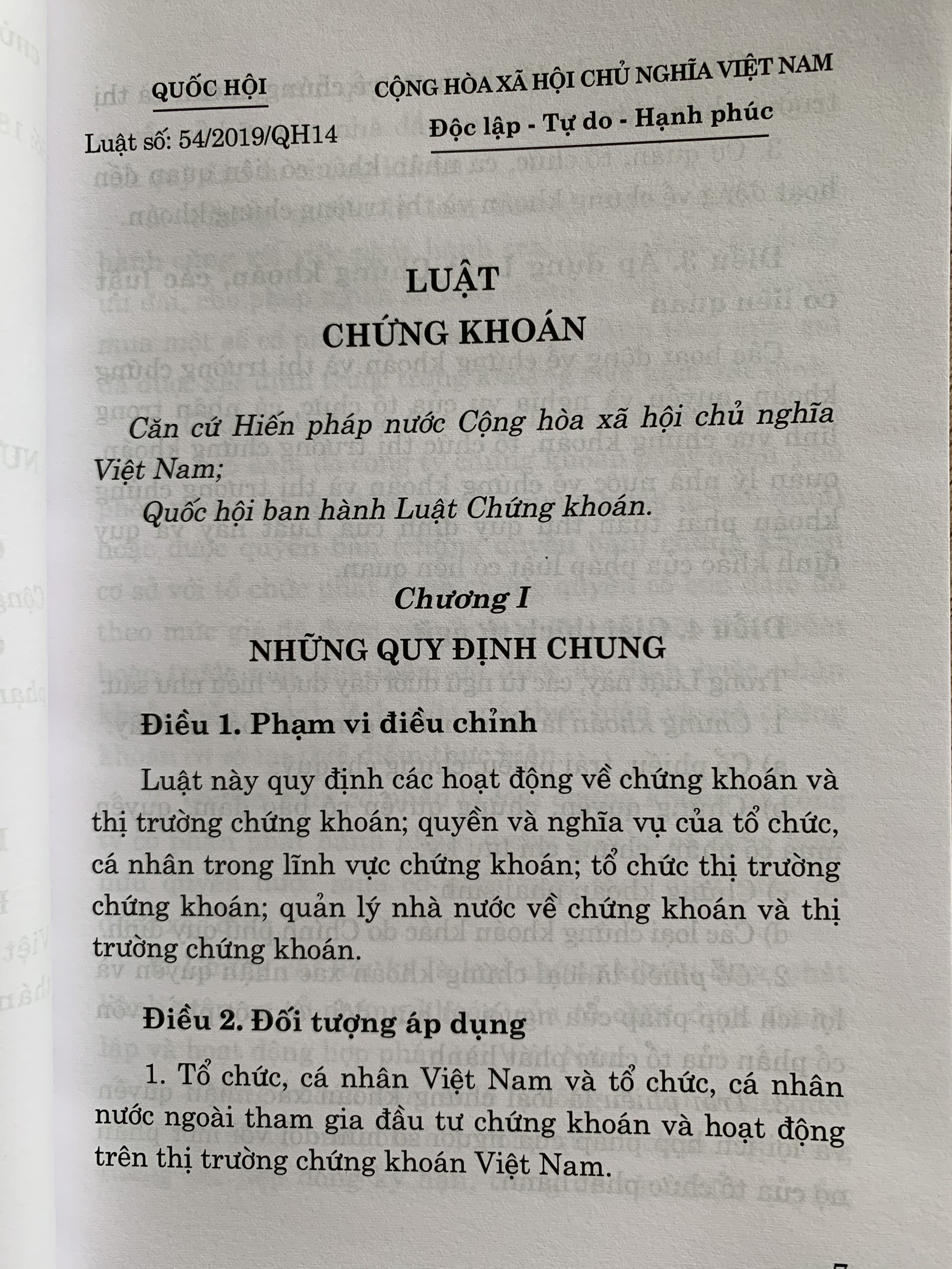 Luật Chứng Khoán (hiện hành)