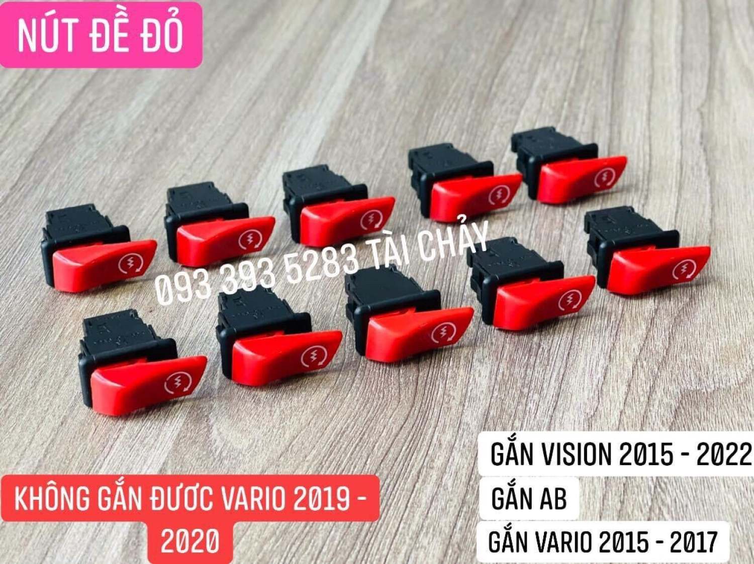 Combo nút đề đỏ + nút 3s đỏ cho vision 2015 - 2022 / ab 13-20/ vario 2017