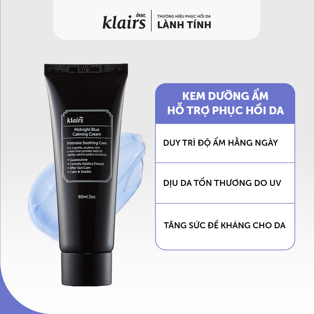 Kem dưỡng da DEAR, KLAIRS MIDNIGHT BLUE CALMING CREAM 60ml