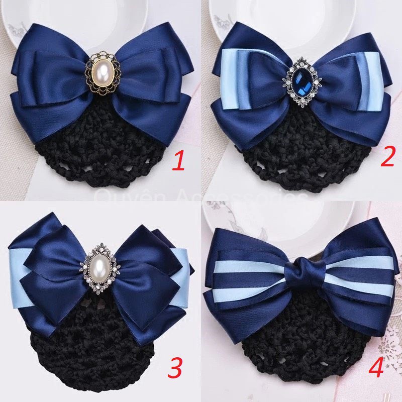 Kẹp búi nơ xanh dương các loại