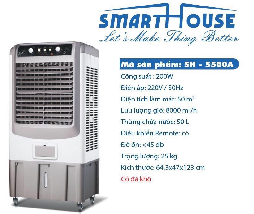 [HCM][Trả góp 0%]Quạt hơi nước SMART HOUSE SH-5500A