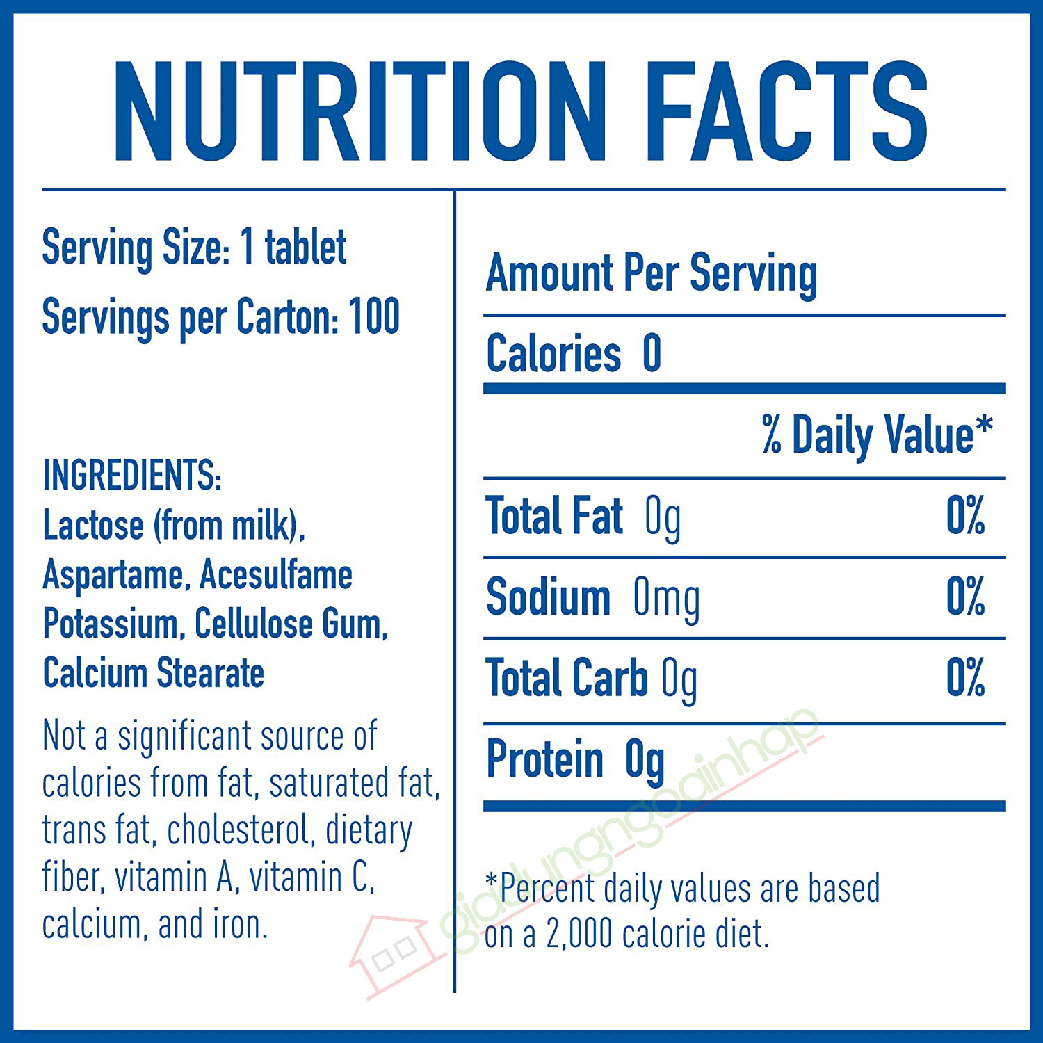 Đường ăn kiêng EQUAL Zero Calorie Sweetener 100 viên