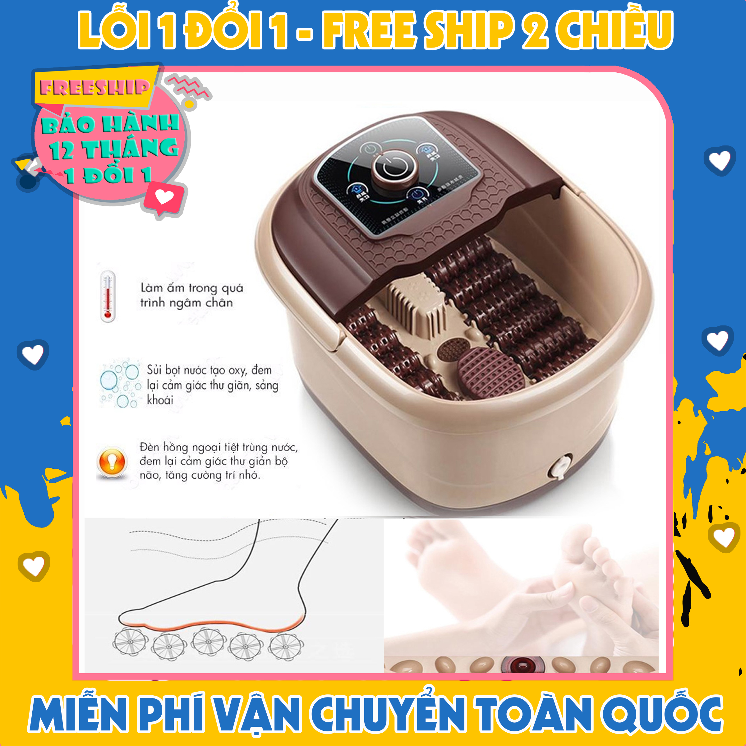 Chậu Ngâm Chân Massage OEM cắm điện cao cấp, chậu ngâm chân mát xa - Bảo hành 12 tháng