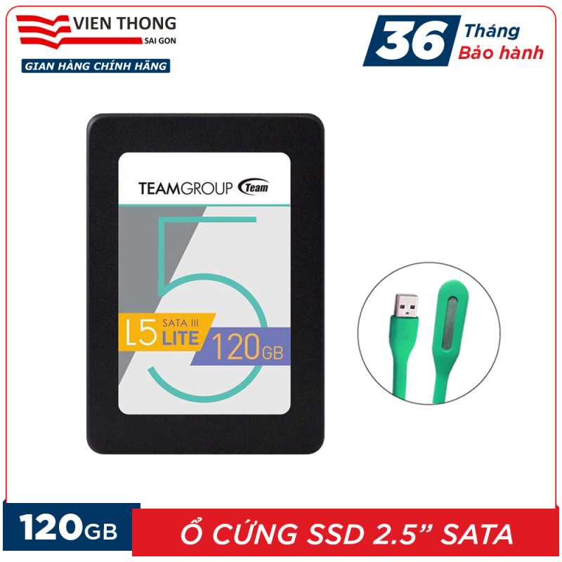 Bảng giá Ổ cứng SSD L5 120GB Team Group LITE 2.5 Sata III (Bảo hành 3 năm đổi mới) tặng đèn LED cổng USB - Hãng phân phối chính thức Phong Vũ